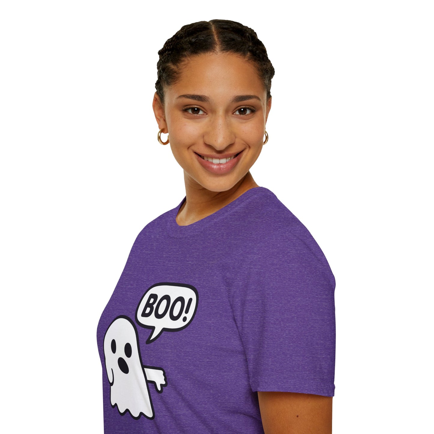 Cute Ghost Thumbs-Down 'Boo' Tee | Funny Halloween Play on Words Shirt | Spooky Season Ghost Tee | Fall Coquette Aesthetic Tee