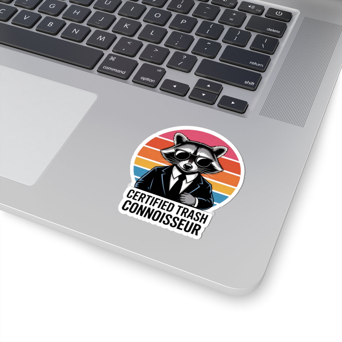 Sticker Certified Trash Connoisseur Raccoon in Suit Trash Panda Decal