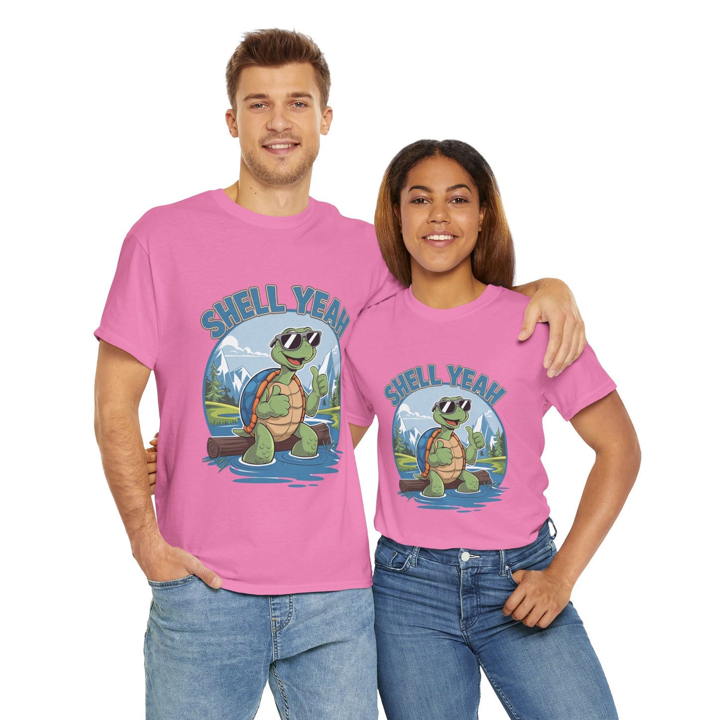 SHELL YEAH Turtle T-Shirt | Funny Cute Turtle Nature Graphic Tee | Handmade Animal Lover Gift | Eco Outdoor Adventure Shirt