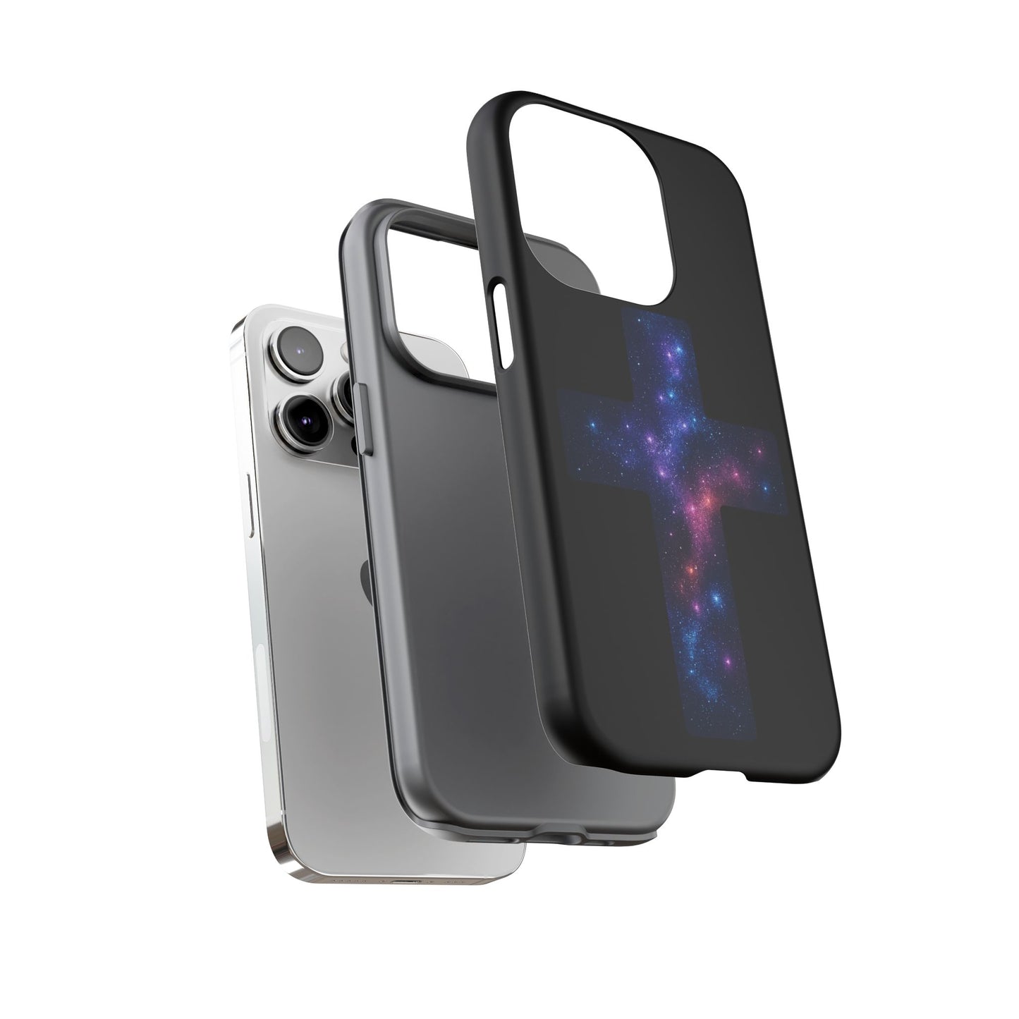iPhone Case - Galactic Cross design Christian Phone Case Spiritual iPhone Accessory Religious Case Gift for Believers