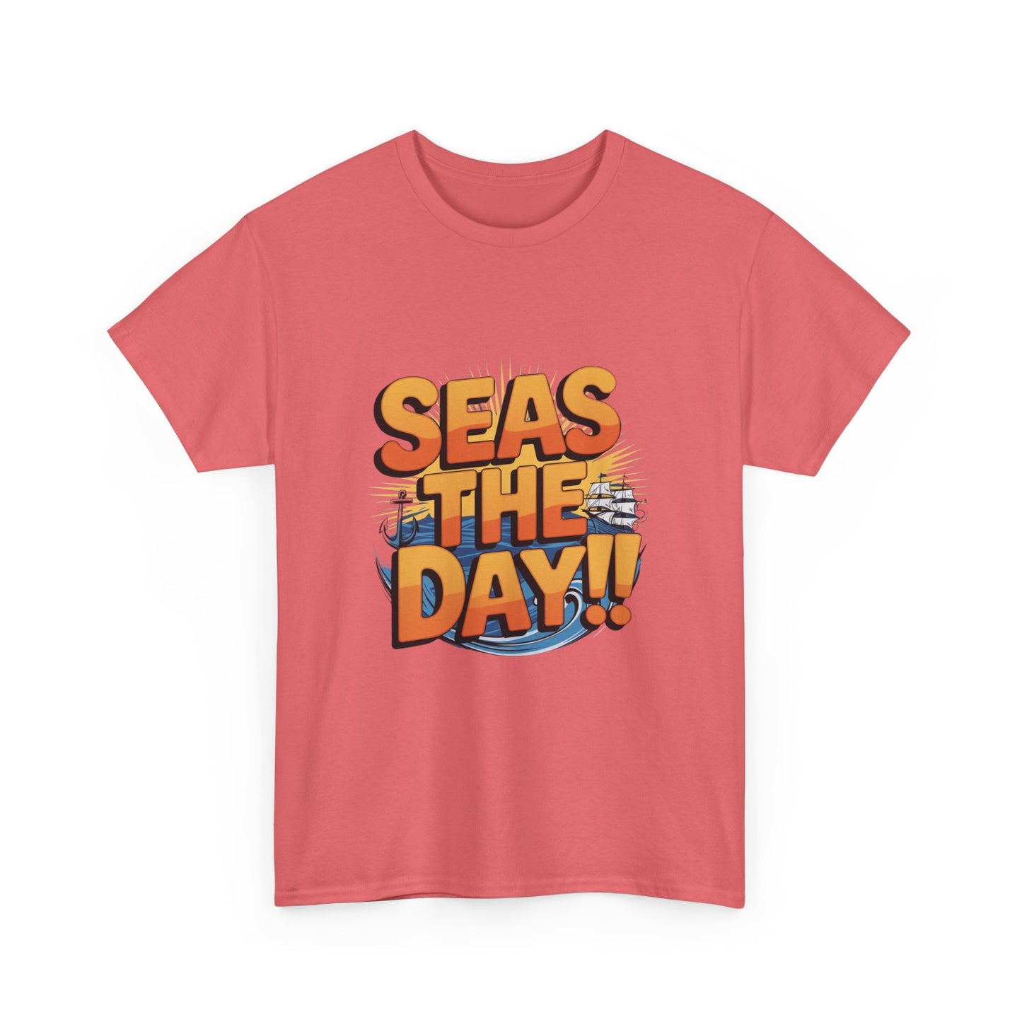 Seas The Day!! Tee • Ocean Pun Graphic Shirt • Comfort Colors Unisex Beachy Vibes • Nautical Aesthetic • Gift for Sea Lovers & Summer Vacays