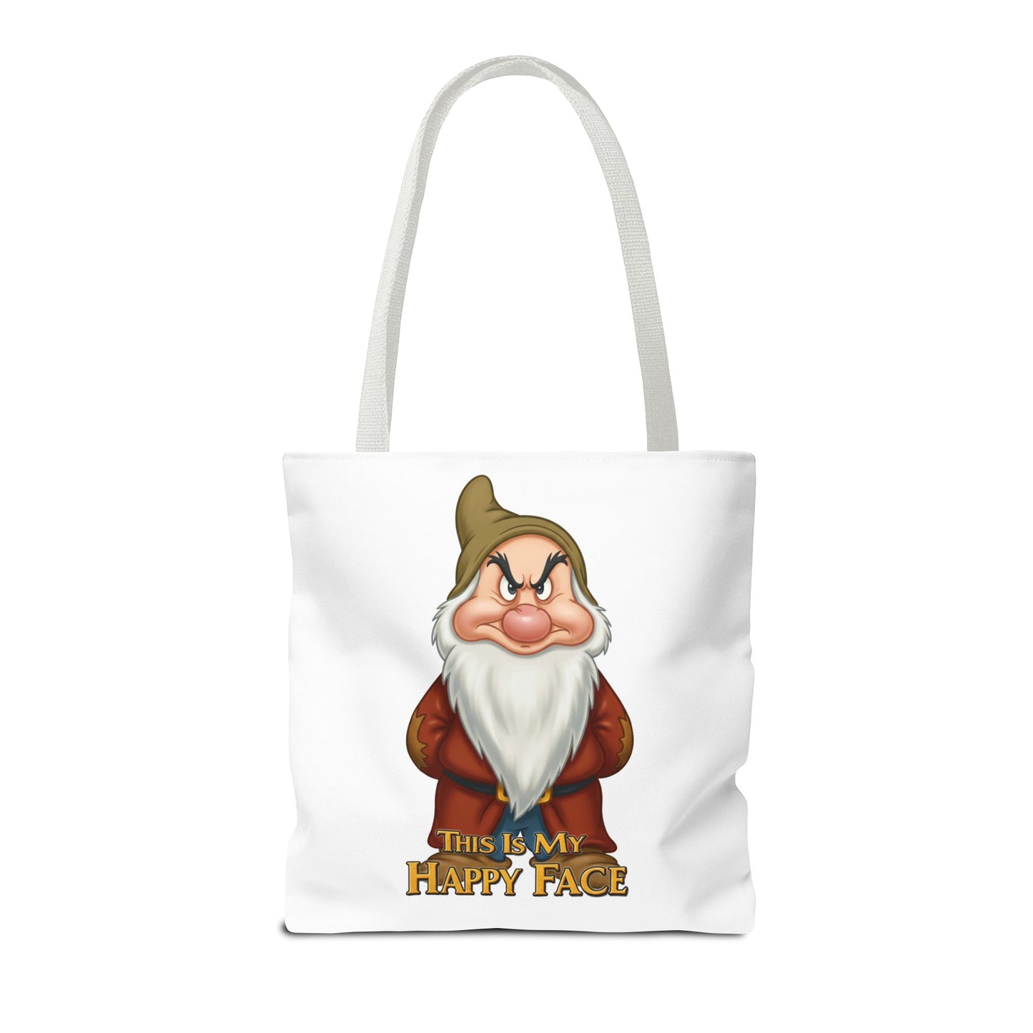 Grumpy Dwarf Tote Bag - "This Is My Happy Face"