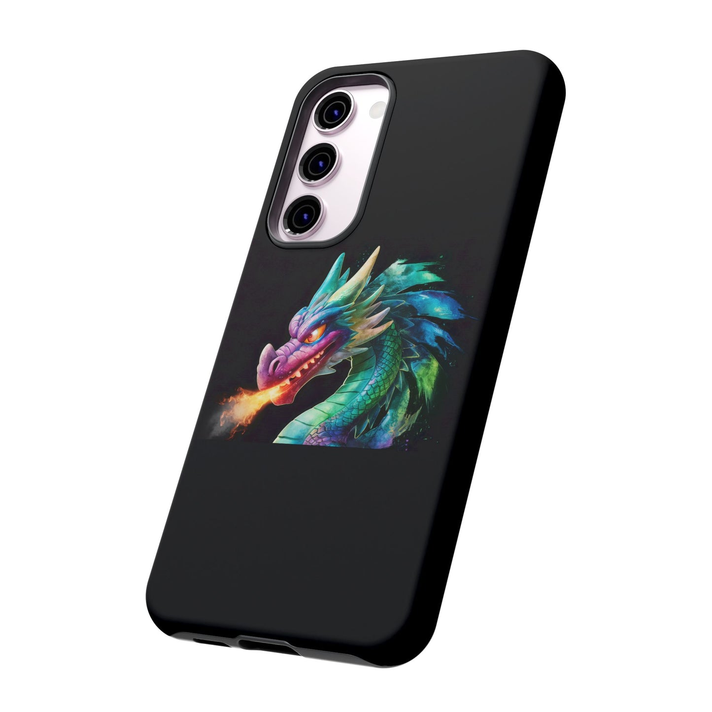 Fire-Breathing Dragon Samsung Case - Tough Fantasy Art Cover - Dark Academia Aesthetic Geek Gift for Galaxy S23/S24/S25/Ultra