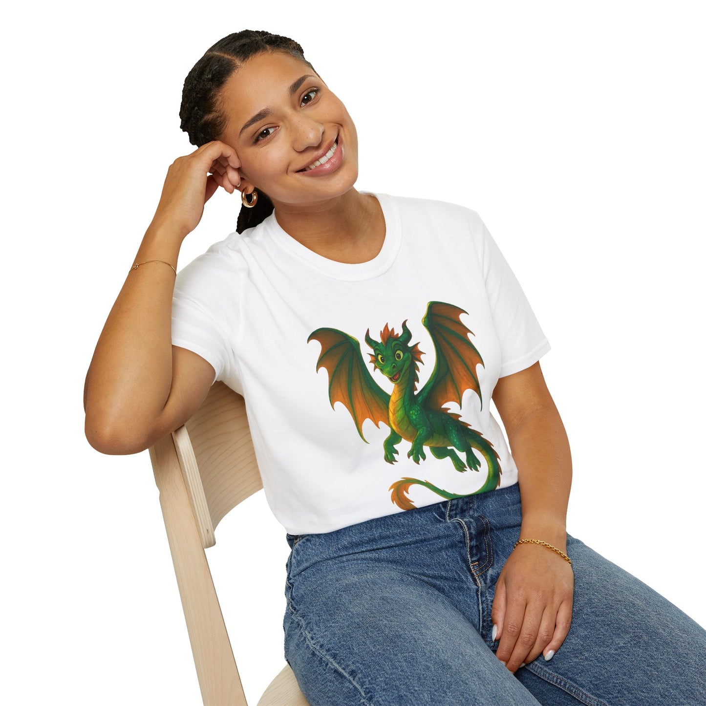 Green Dragon Fantasy T-Shirt | Unisex Mythical Creature Tee | DnD Gamer Gift | Cool Dragon Shirt | Magic RPG Nerdy Graphic Tee