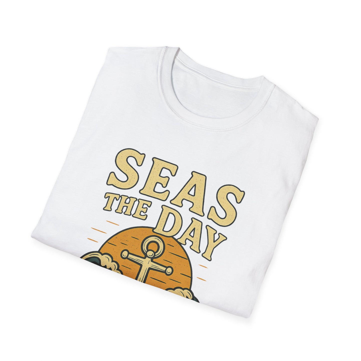 Seas the Day Shirt – Nautical Anchor Ocean Tee | Coastal Beach Graphic T-Shirt | Funny Seaside Pun Gift | Unisex Summer Travel Top