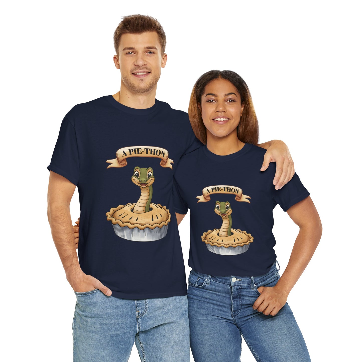 A Pie-Thon Funny Snake Pun Shirt – Cute Animal Joke T-Shirt – Quirky Graphic Tee for Pun Lovers, Reptile Fans, and Unique Gift Ideas