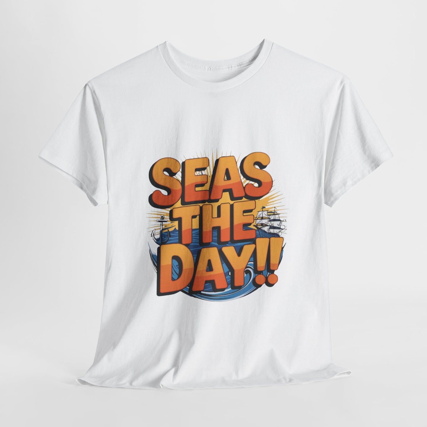 Seas The Day!! Tee • Ocean Pun Graphic Shirt • Comfort Colors Unisex Beachy Vibes • Nautical Aesthetic • Gift for Sea Lovers & Summer Vacays