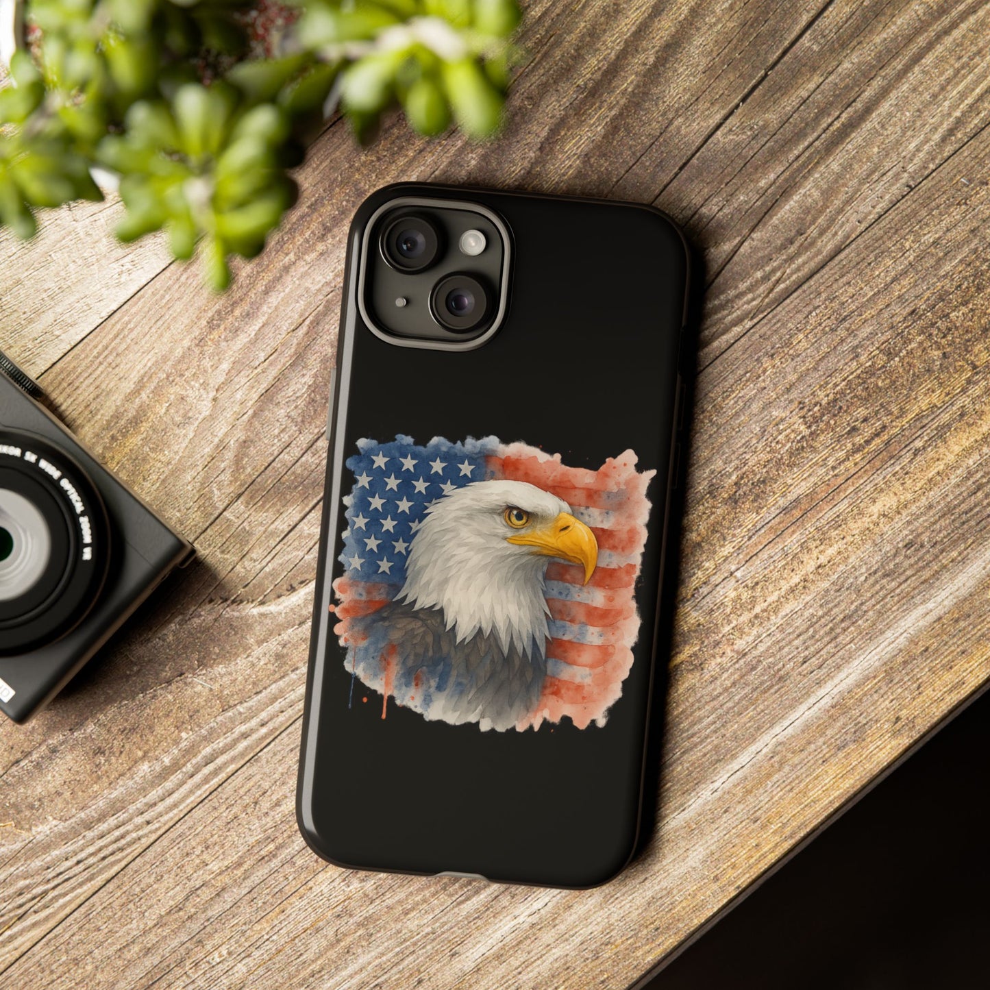 Patriotic Eagle Phone Case for iPhone - Tough Cases with American Flag Design 4th of July Case Memorial Day Veteran's Day