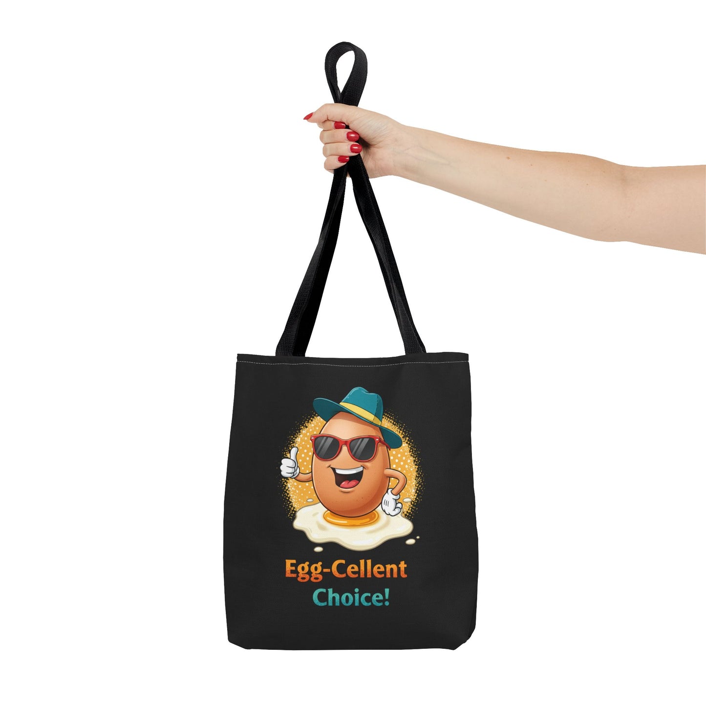 Tote Bag: Egg-Cellent Choice Thumbs Up Pun Design