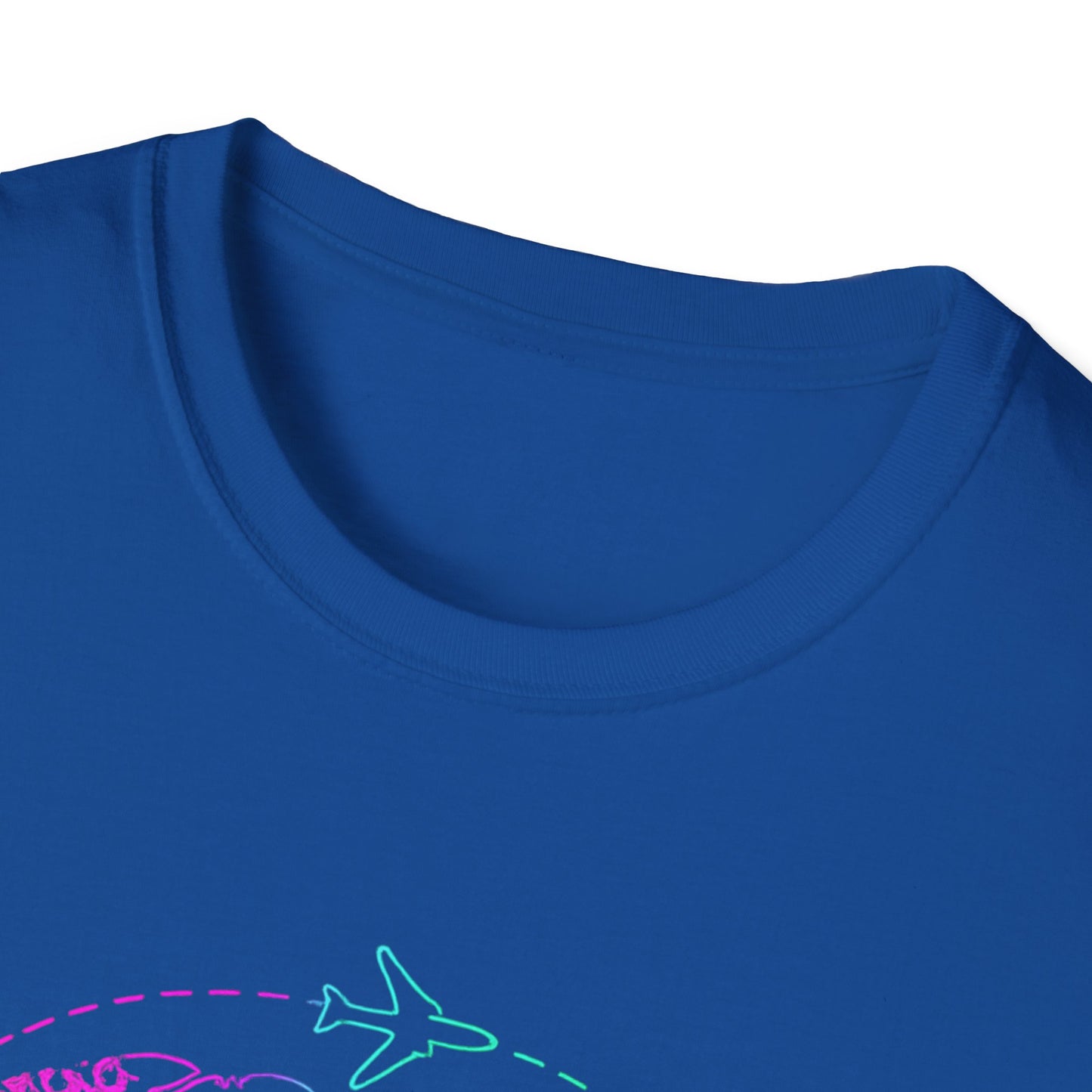 Adventure Awaits Neon Y2K Shirt - Retro Travel Tee, Rainbow Globe Graphic, Aesthetic Vacation Top, Y2K Gift for Travelers