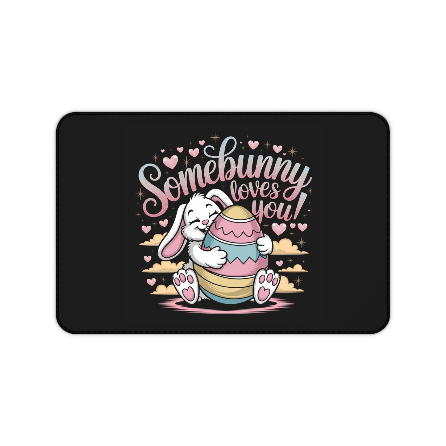 Desk Mat Easter Bunny Somebunny Loves You Mouse Pad Easter Desk Mat Easter Decor