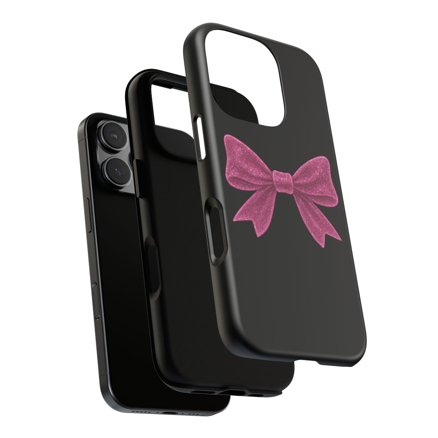 Pink Bow iPhone Case β Coquette Aesthetic Phone Cover β Glitter Soft Girl Tech Accessory β Cute Glossy Pinkcore Case β Gift for Her