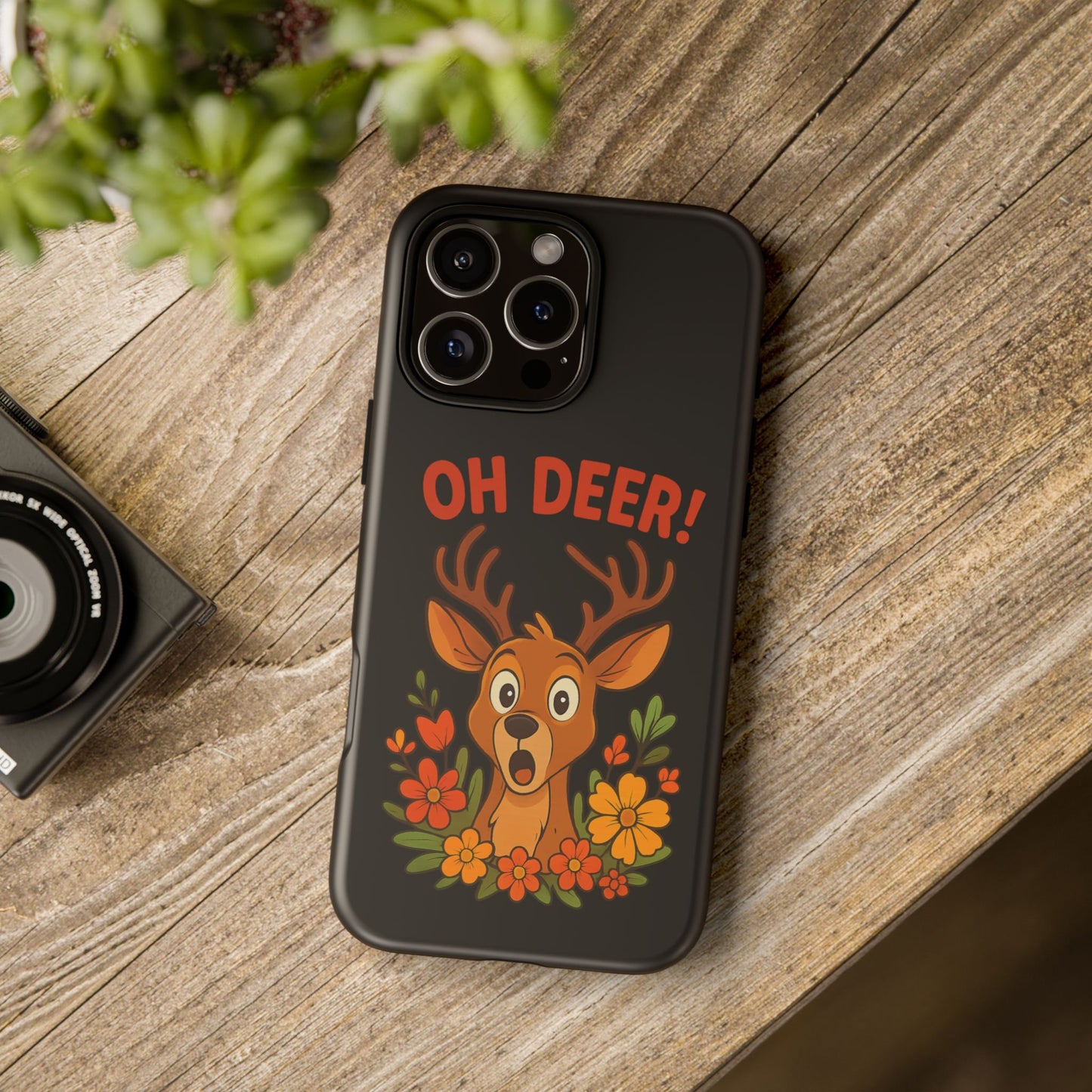 iPhone Case - Startled Deer 'Oh Deer' Nature Lover Phone Case Funny iPhone Accessory