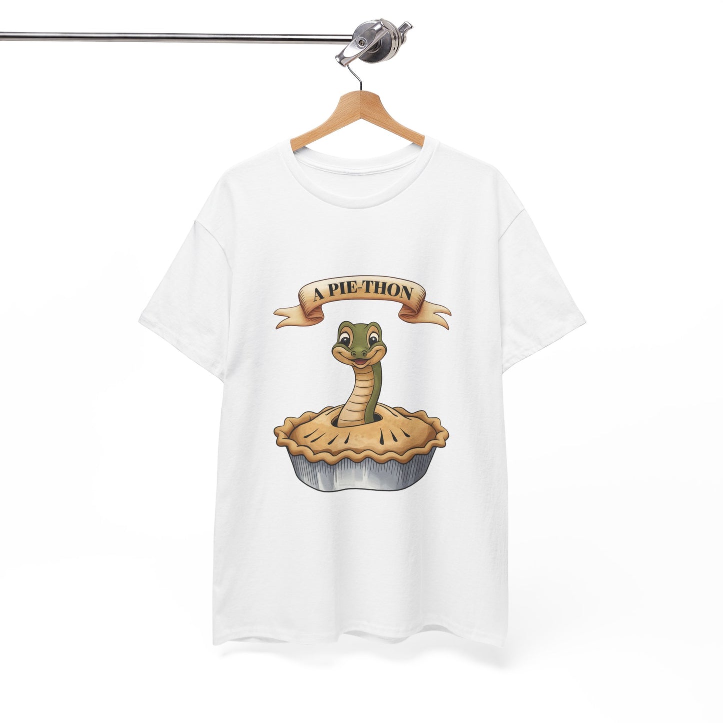 A Pie-Thon Funny Snake Pun Shirt – Cute Animal Joke T-Shirt – Quirky Graphic Tee for Pun Lovers, Reptile Fans, and Unique Gift Ideas