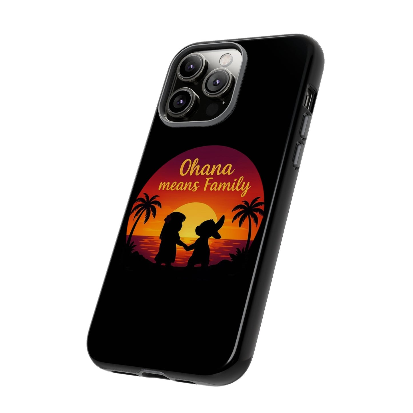 Ohana Means Family iPhone Case ā Lilo and Stitch-Inspired Cover ā Cute Tropical Gift ā Protective iPhone Case