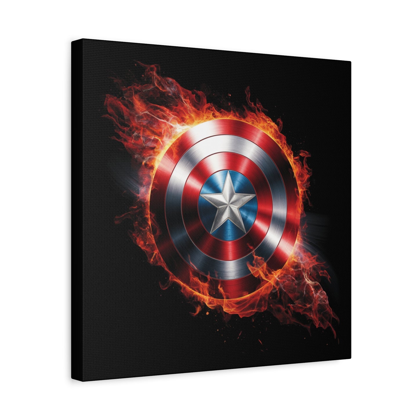 Captain America Shield Canvas Art - Stretched Matte Wall Decor