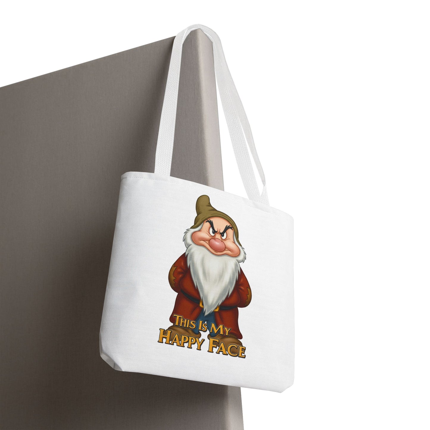 Grumpy Dwarf Tote Bag - "This Is My Happy Face"