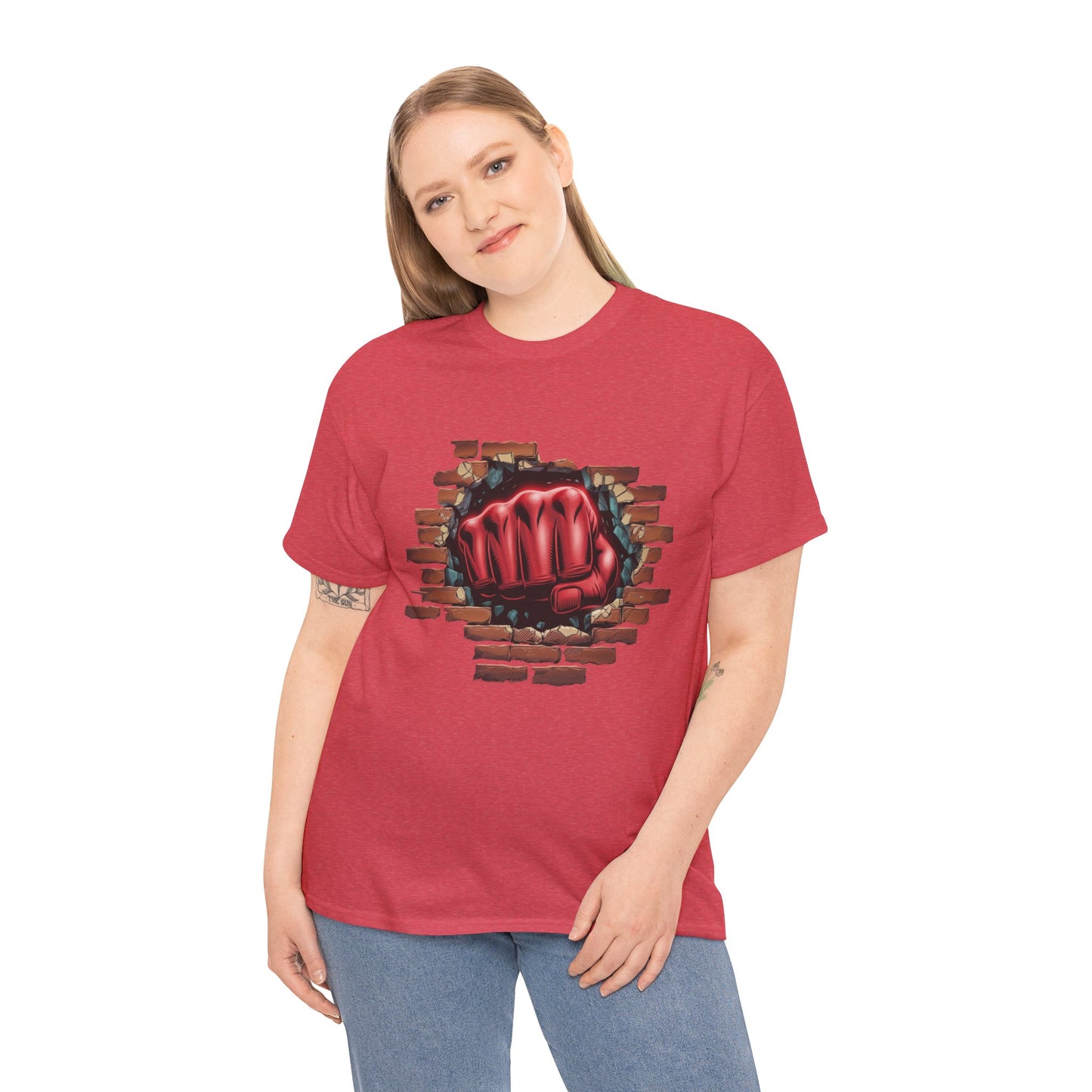 Impact Fist Graphic T-Shirt – Punch Through Brick Wall Design | Bold Streetwear Tee for Fighters, Gym & Edge-Lovers