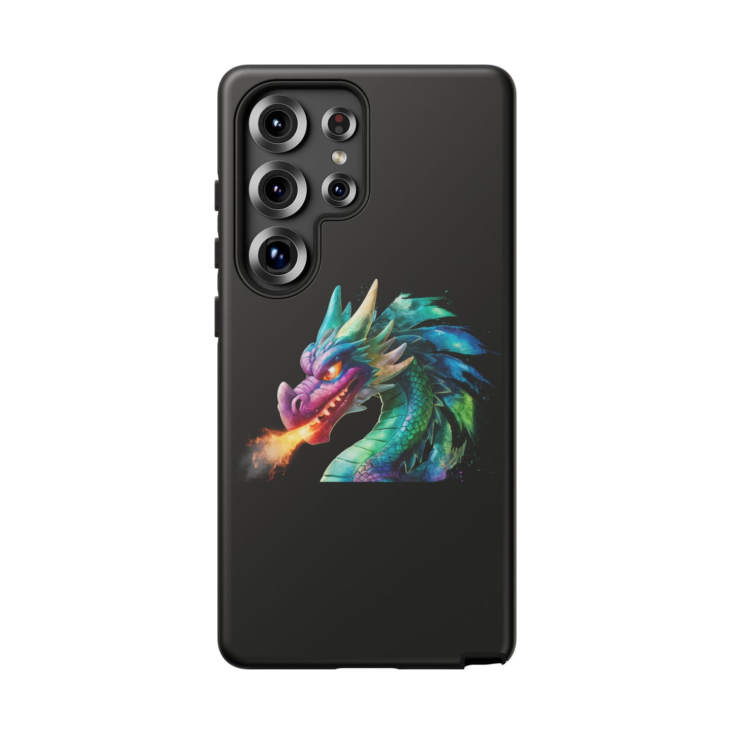 Fire-Breathing Dragon Samsung Case - Tough Fantasy Art Cover - Dark Academia Aesthetic Geek Gift for Galaxy S23/S24/S25/Ultra