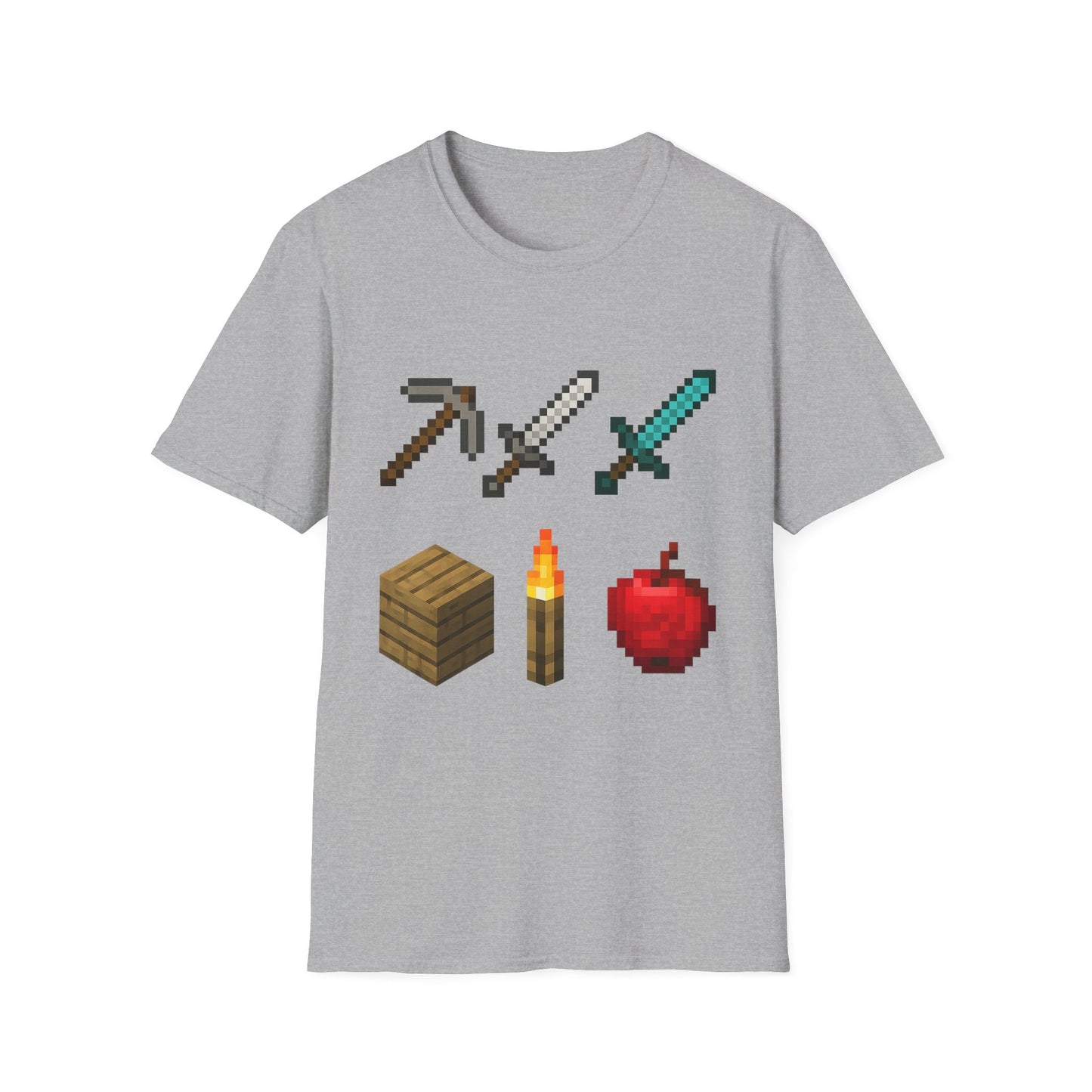 Pixel Tools & Items T-Shirt | Retro Pixel Art Gaming Tee, 8-Bit Gamer Shirt, Pixel Weapons & Supplies Top, Video Game Lover Gift Unisex