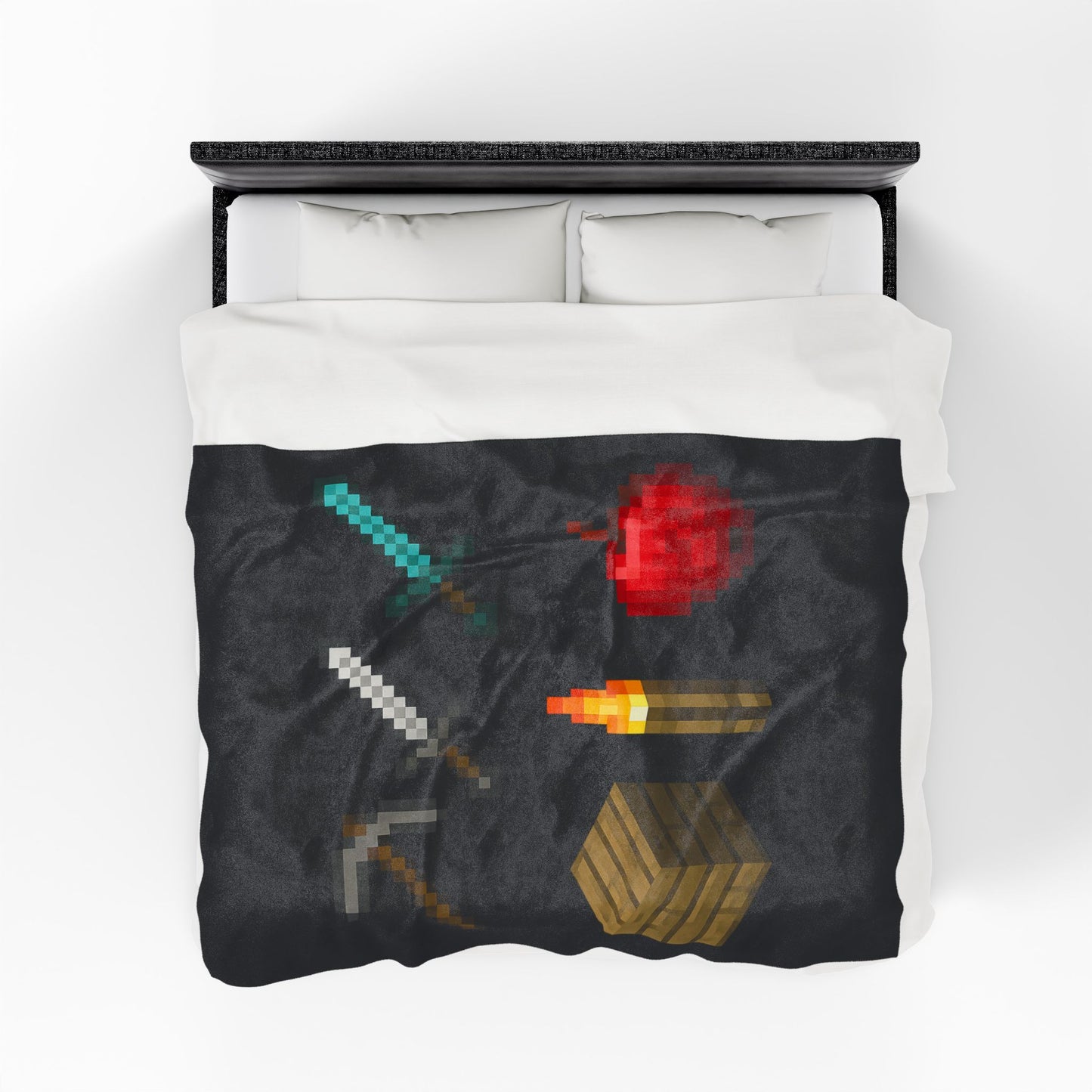 Minecraft Inspired Blanket Video Game Throw Geeky Decor Geek Blanket