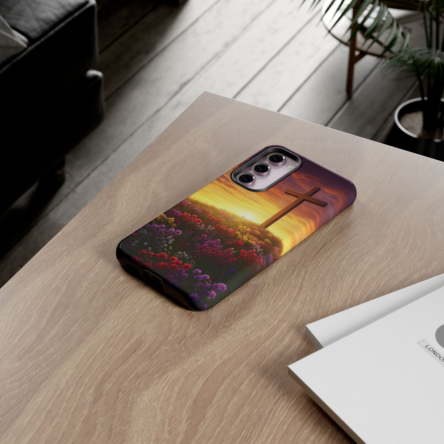 Samsung Phone Case Cross on a Hill Painting Christian Phone Case Cross Samsung Case