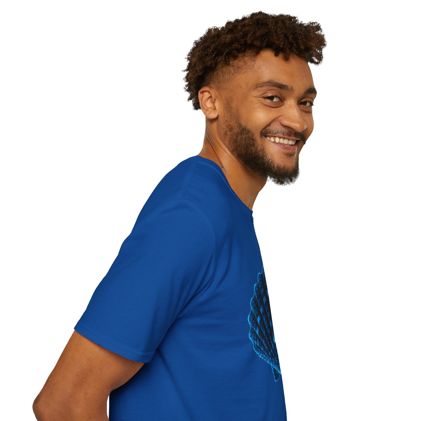 Geometric Digital Shell T‑Shirt • Nature Inspired Graphic Tee • Cottagecore, Y2K Nostalgia, Bold Minimalist Women & Men Gift