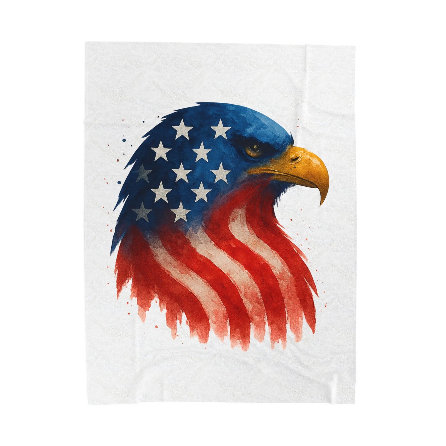 Patriotic Eagle Plush Blanket - Soft USA Flag Throw - Cozy Polyester Eagle Throw for Veterans, 4th of July, Home Decor Gift