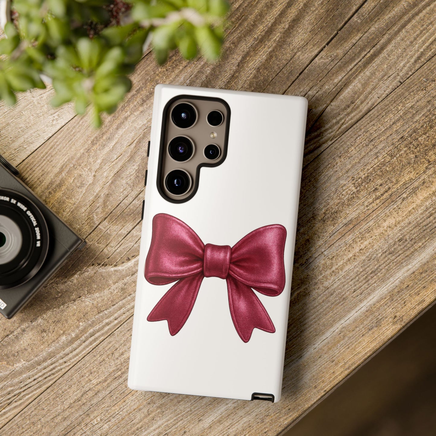 Pink Bow Samsung Case – Cute Girly Phone Cover – Glossy Ribbon Case for Samsung Galaxy – Aesthetic Phone Accessory – Gift for Her