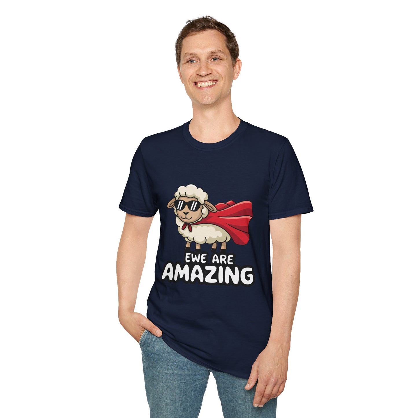 Ewe Are Amazing Funny Sheep Shirt – Cute Animal Pun T-Shirt – Superhero Lamb Graphic Tee for Farmers, Animal Lovers & Gift Giving