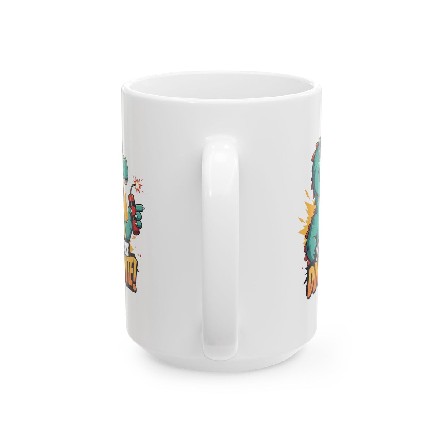 You Are Dino-Mite Mug – Funny Dinosaur Coffee Cup with Cute T-Rex Design – Gift for Him, Her, Kids – Dino Lover Kitchen Decor