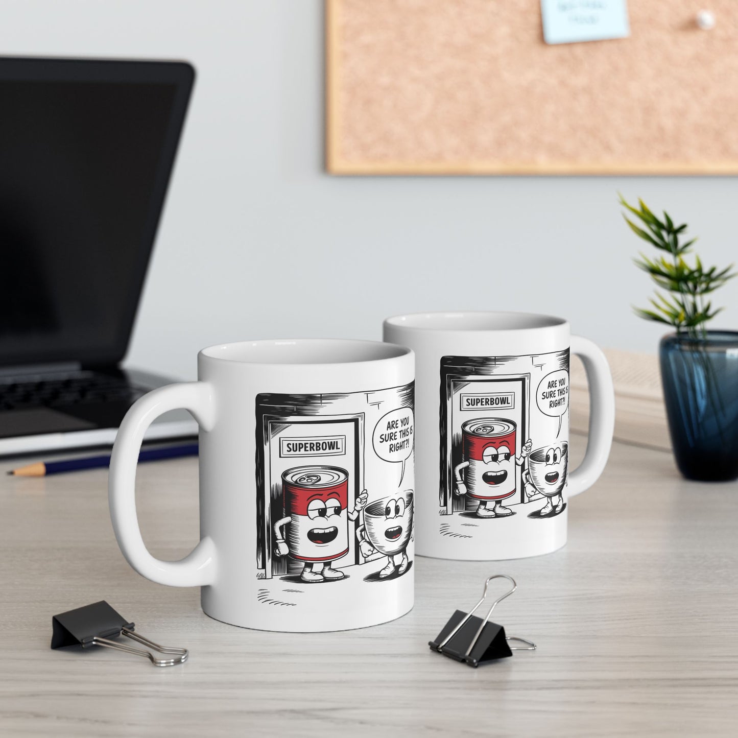Mug - Comic Bowl and Soup 'Superbowl' Design