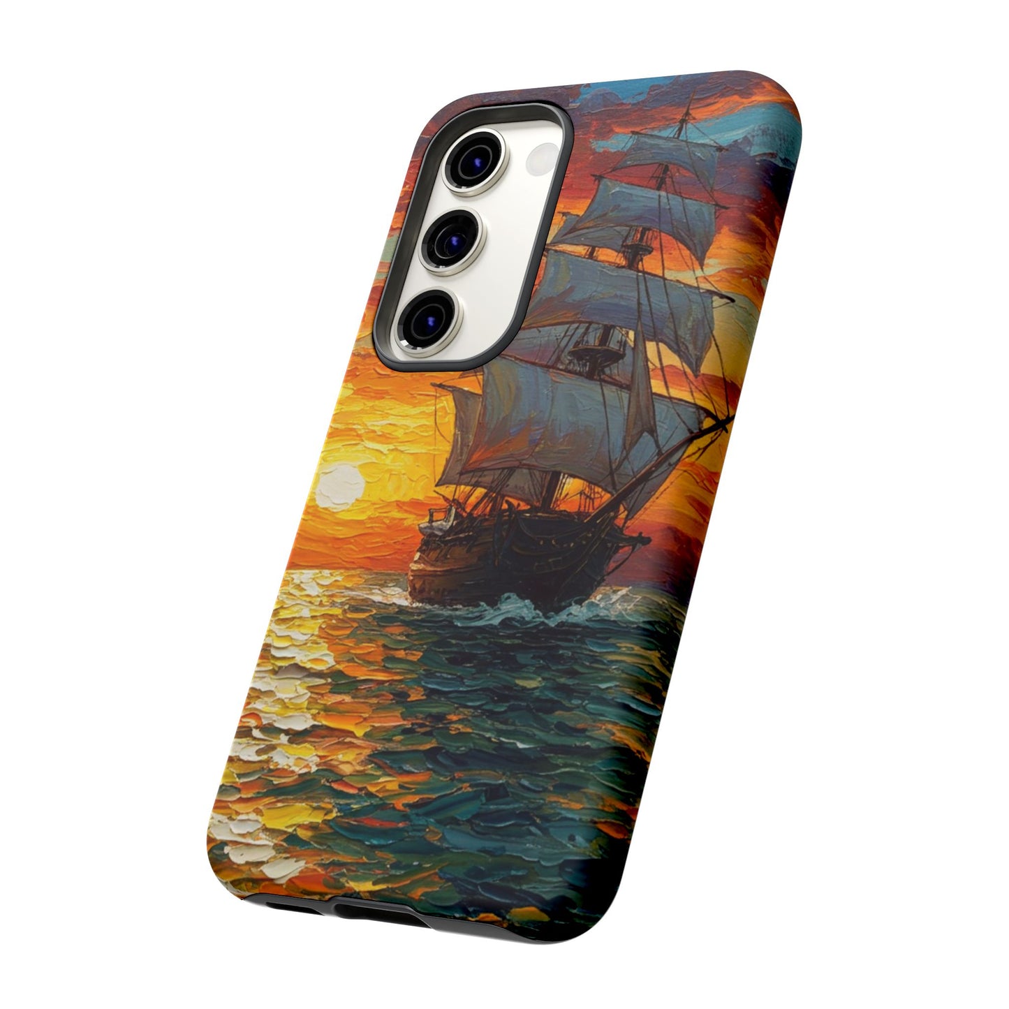 Samsung Galaxy Case - Ship Sailing at Sunset Design