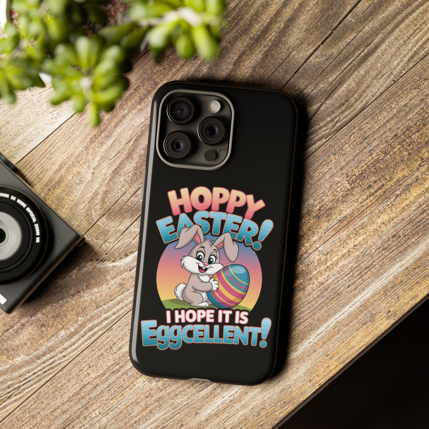 iPhone Case Easter Bunny 'Hoppy Easter I Hope it is Eggcellent' Easter Phone Case Easter Bunny