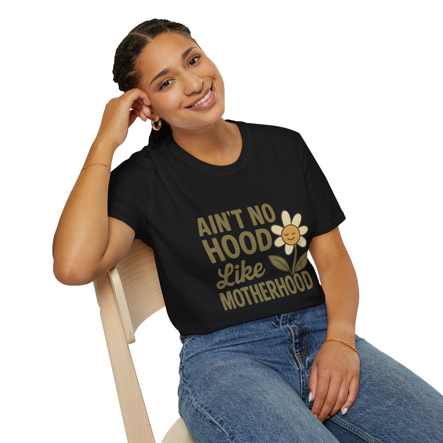 Ain't No Hood Like Motherhood T-Shirt - Unisex Softstyle Tee for Moms Mother's Day Gift
