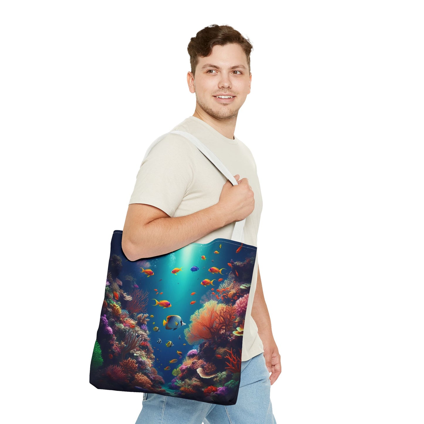Coral Reef Illustrated Tote Bag