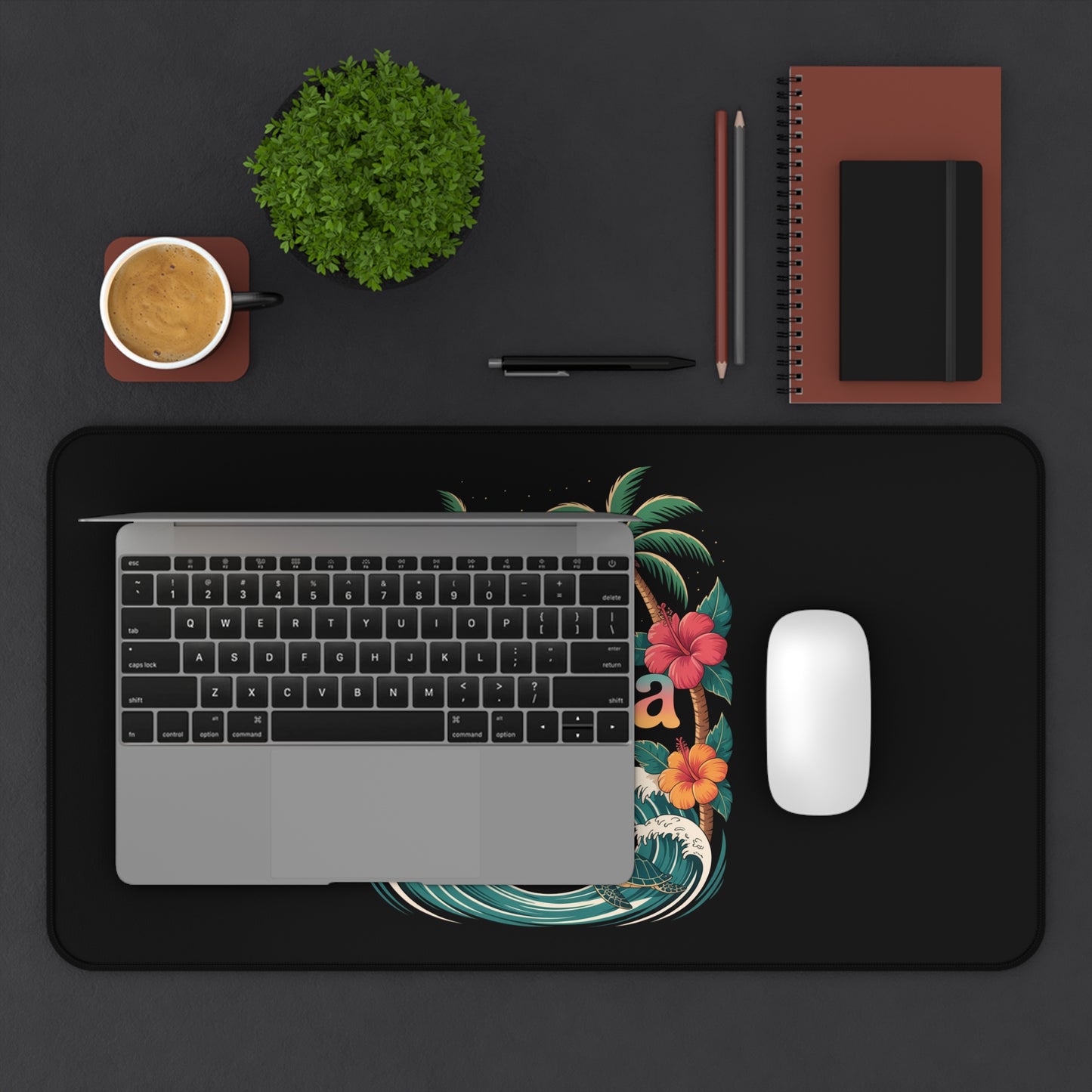 Ohana Tropical Mouse Pad - Hawaiian Desk Mat - Office Decor Gift - Beach Vibes Computer Mat - Aloha Workspace Accessory