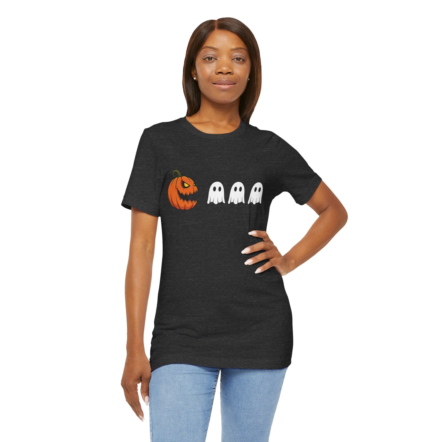 Pumpkin Pac-Man Shirt, Halloween Arcade Tee, Pumpkin Chase Ghosts Tee, Retro Gaming Halloween, Spooky Season Shirt, Vintage Game Pumpkin Top