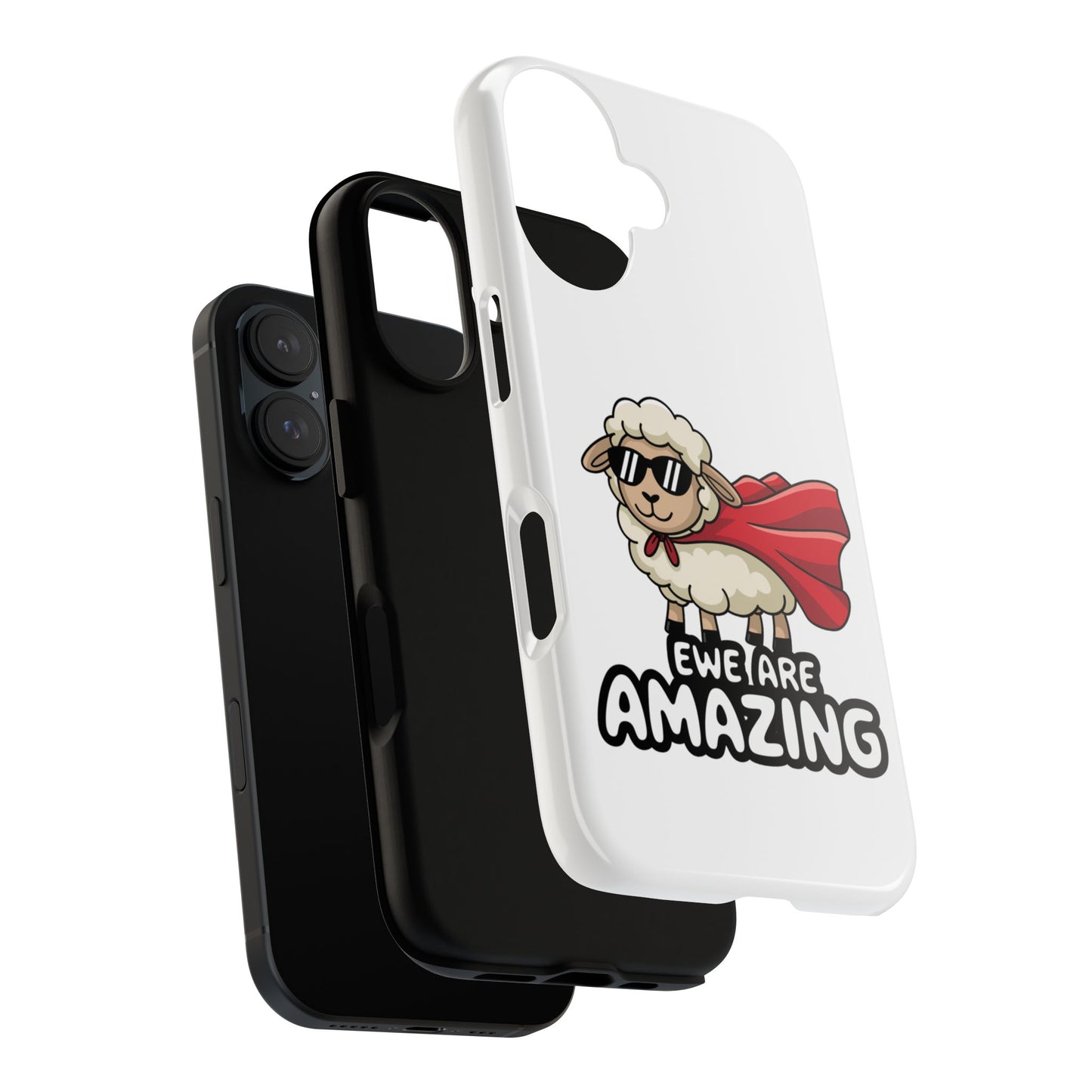 Funny iPhone Case - Cute Sheep Phone Cover - "Ewe Are Amazing" Animal Pun Gift - Motivational iPhone Case - Gift for Her or Him