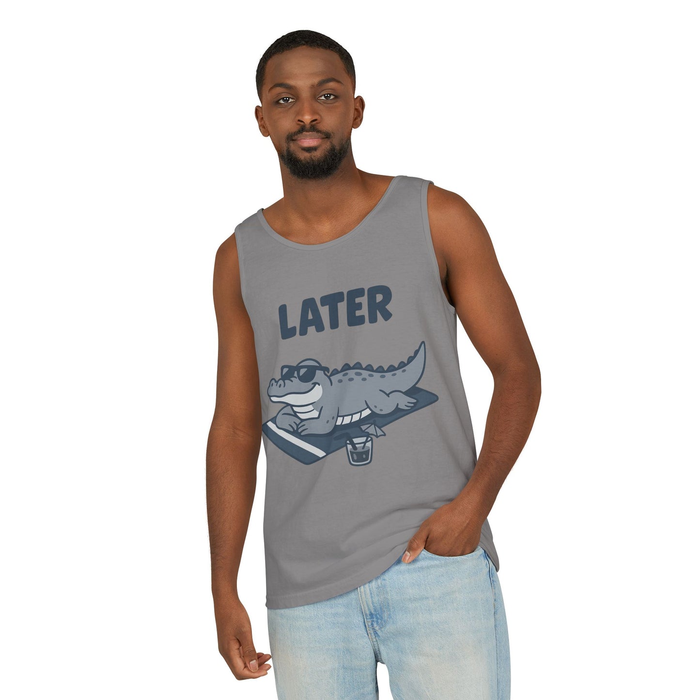 Funny Crocodile Tank Top - ‘Later Gator’ Cute Graphic Croc Tee, Summer Vest, Beach Gift, Sarcastic Animal Humor, Festival and Everyday Wear