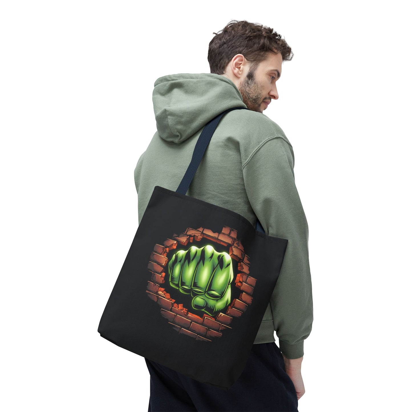 Green Fist Tote Bag, Comic Book Bag, Geeky Gift, Tote for Geeks, Reusable Bag