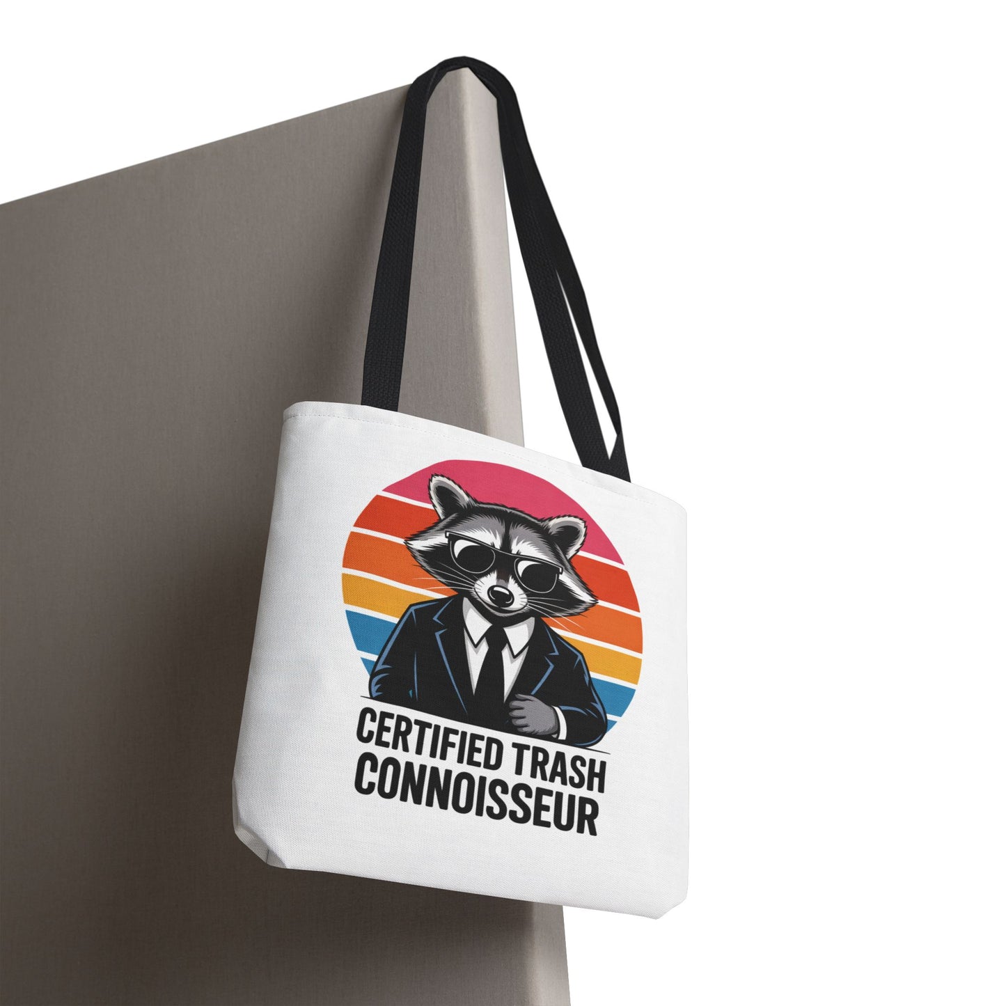 Certified Trash Connoisseur Raccoon Tote Bag Fun and Quirky Everyday Carry Trash Panda Bag