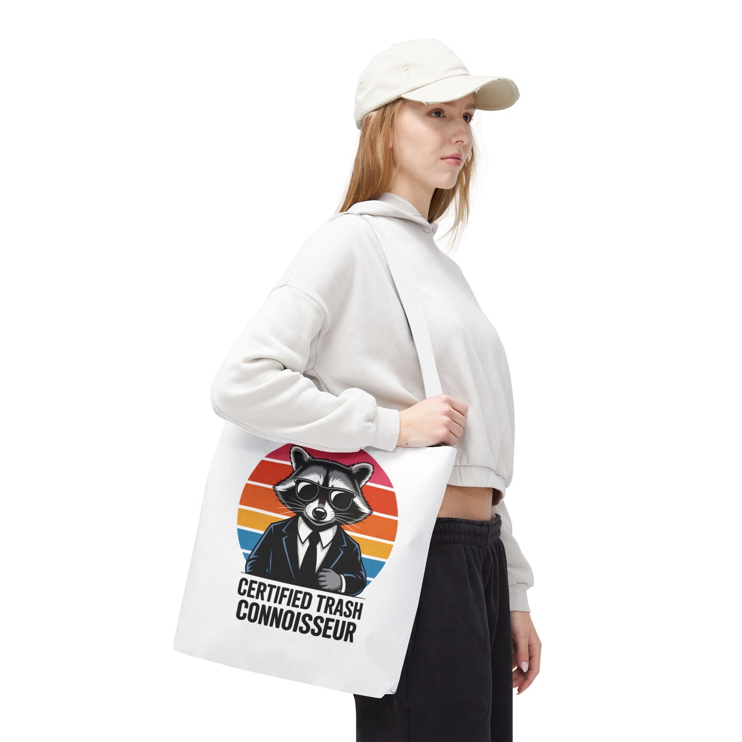 Certified Trash Connoisseur Raccoon Tote Bag Fun and Quirky Everyday Carry Trash Panda Bag