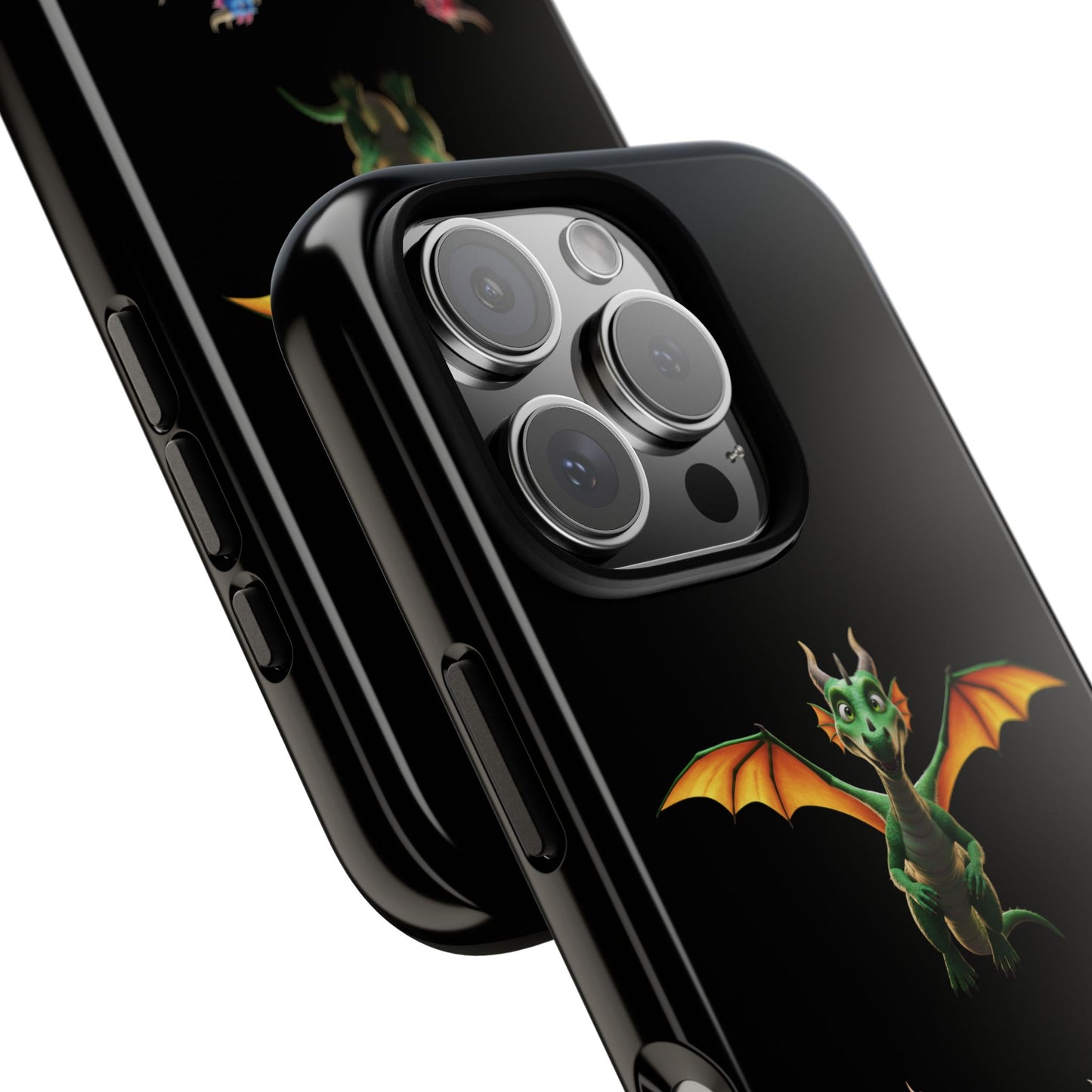 Vibrant Fantasy Dragon iPhone Case - Tough Armor Cover for iPhone 15/14/13 - Colorful Mythical Wings Gift for Dragon Lovers