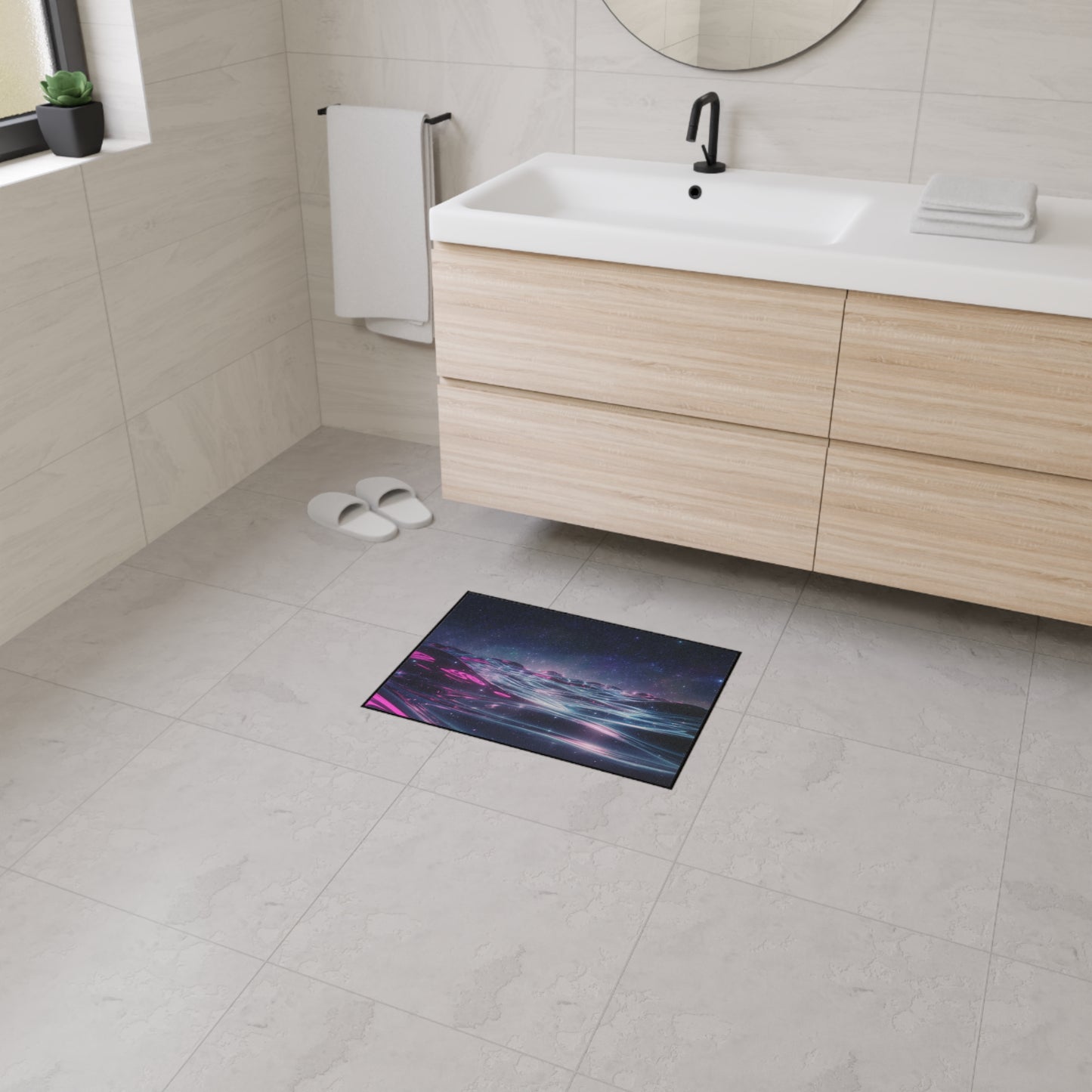 Floor Mat - Galactic Ocean and Night Sky Design
