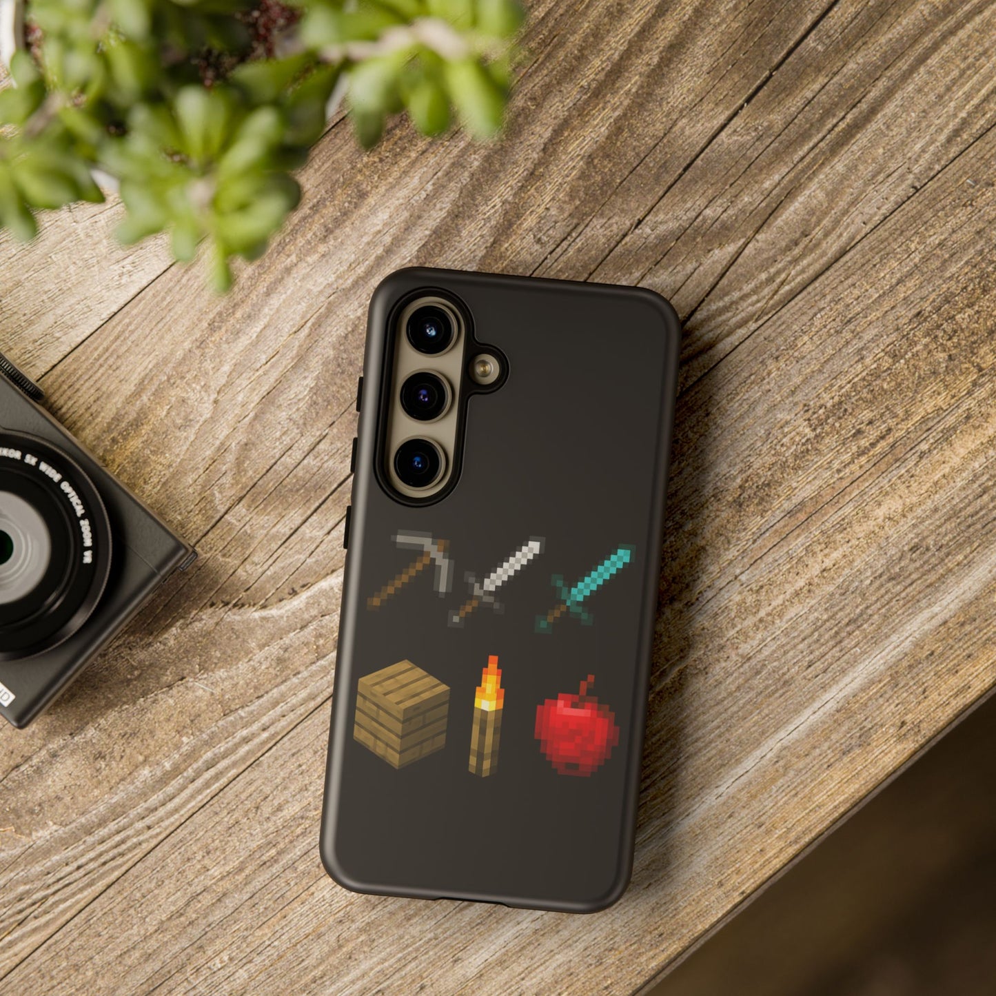 Minecraft-Inspired Tough Samsung Phone Case Pixel Art Design for Gamers Phone Accessory for Gamers