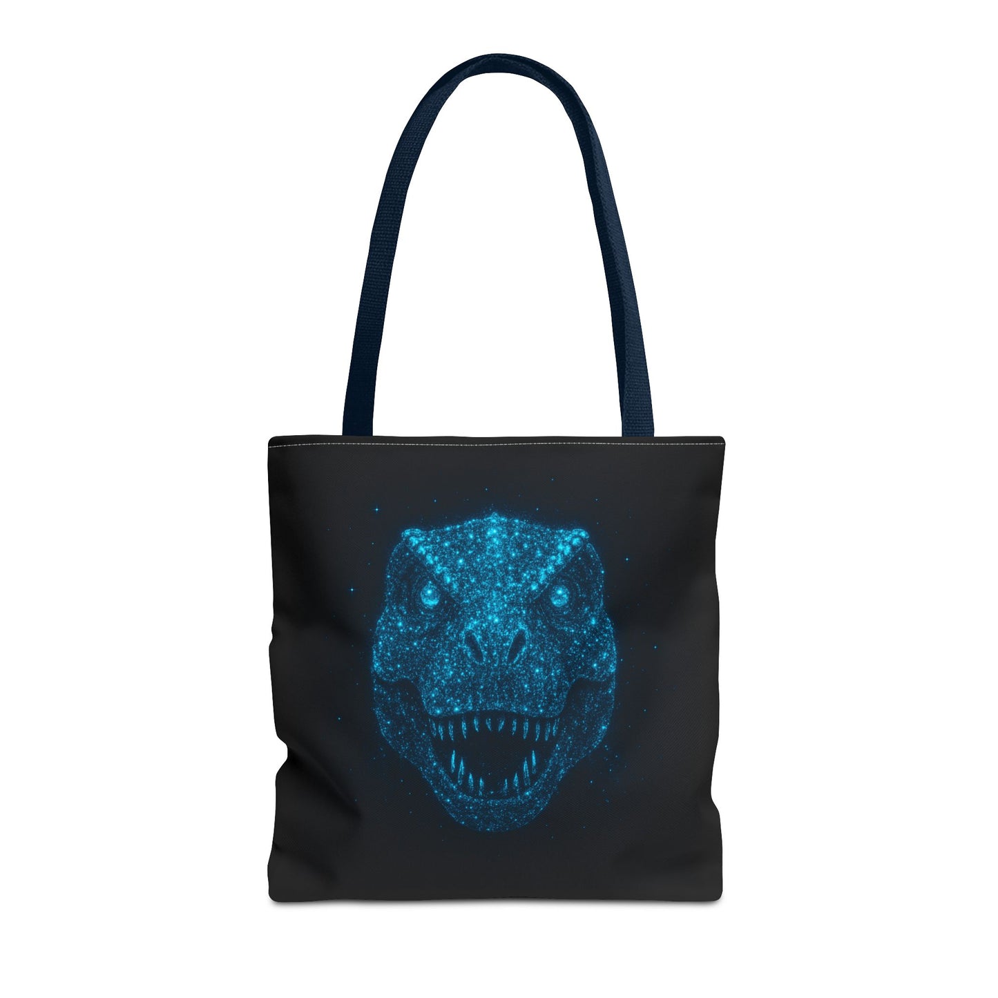 Bioluminescent Dino Tote Bag | Retro T-Rex Galaxy Canvas Shopper - Eco AOP Tote, Ocean Glow Dinosaur Art, Gift for Paleontology Fans