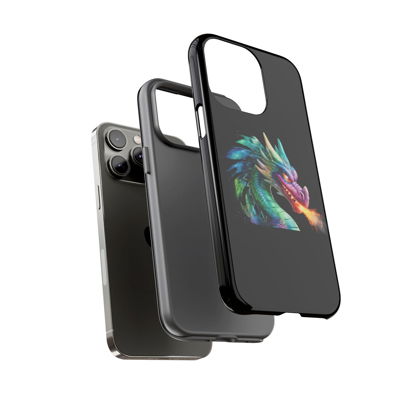 Dragon iPhone Case - Fantasy Fire-Breathing Art Protective Cover - Bookish Dark Academia Aesthetic Gift for Teens and Adults