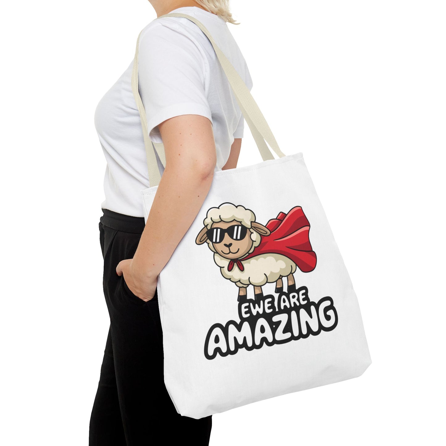 Sheep Tote Bag - Ewe Are Amazing Inspirational Bag Everyday Tote Funny Bag