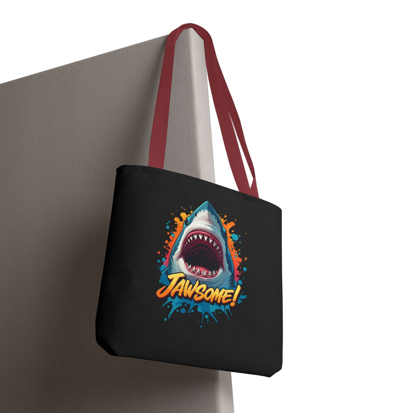 Shark Tote Bag – JAWSOME Funny Ocean Lover Bag – Durable Reusable Grocery, Beach, or Everyday Tote – Gift for Shark Fans & Sea Lovers